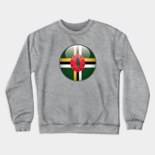 Dominica National Flag Glossy Button Crewneck Sweatshirt